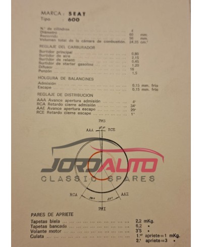 Tornillo de biela SEAT 600N  BA008121.00