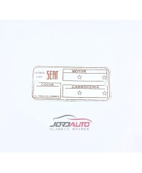 Placa Identificativa SEAT Aluminio Rojo - Jordauto Recambios Clásicos